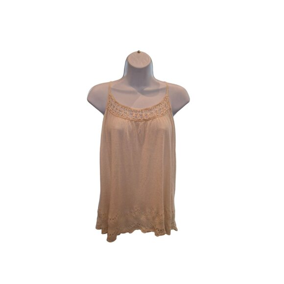 Theory Womens Sleeveless Lace Trim Tunic Top Womens Beige Size Small - Picture 1 of 7